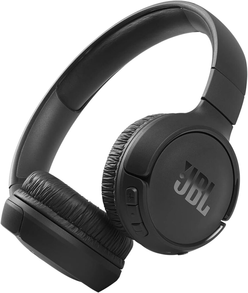 JBL Tune 510BT - Bluetooth headphones with up to 40 hours battery, microphone for call, foldable and comfortable, Android and iOs compatible (Black)