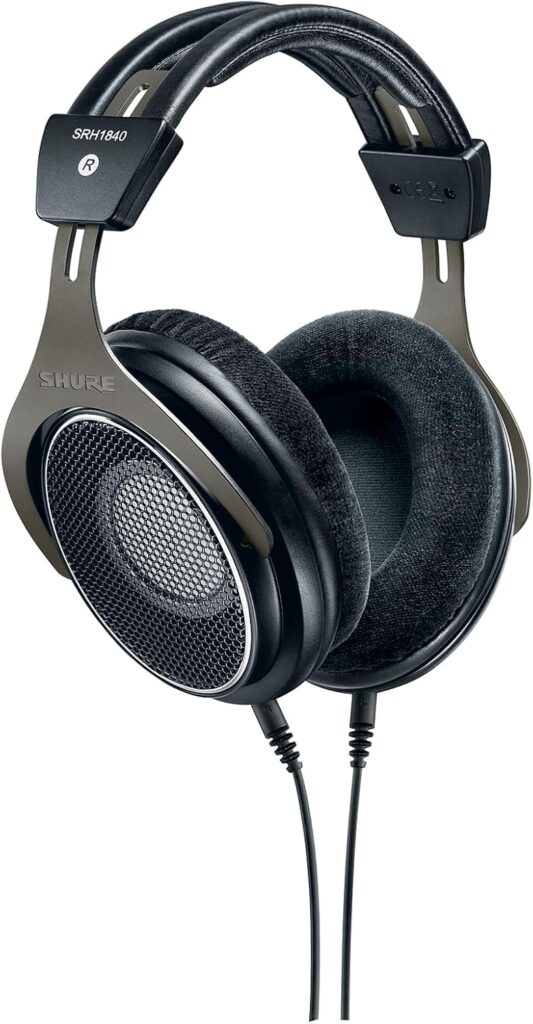 Shure SRH1840 Professional Open Back Headphones - Individually Matched 40mm Neodymium Drivers for Smooth, Extended Highs and Accurate Bass, Ideal for Mastering or Critical Listening Applications