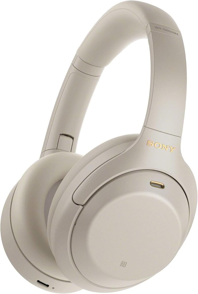 Sony WH-1000XM4 Wireless Premium Noise Canceling Overhead Headphones with Mic for Phone-Call and Alexa Voice Control, Silver WH1000XM4