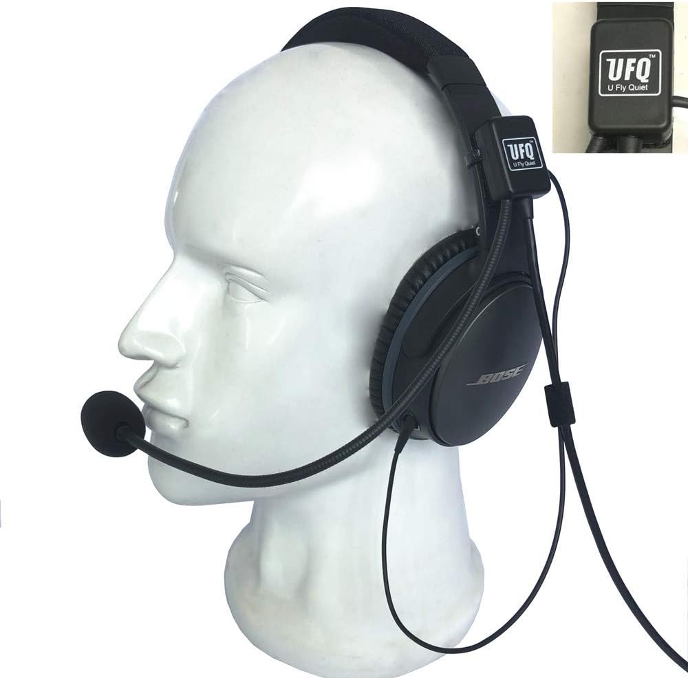 UFQ AV Mike-2 Aviation Headset Microphone Suit for Bose QC25 QC35 Sony MDR 1000X Free with a Headset Bag Also with MP3 Input Compare with U Fly Mike. The Most Safety Solution for This Kind Products